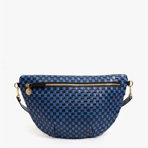 Clare V Grande Fanny Blue and Cobalt